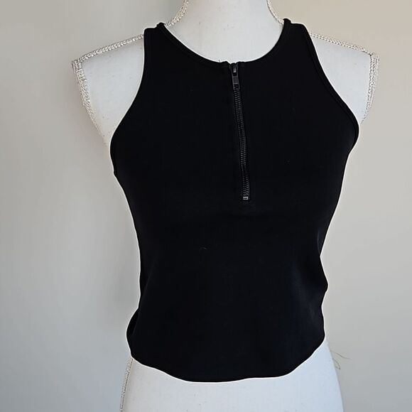Madewell Black Zip-Front Sleeveless Tank – Minimalist Chic size S - Picture 1 of 9